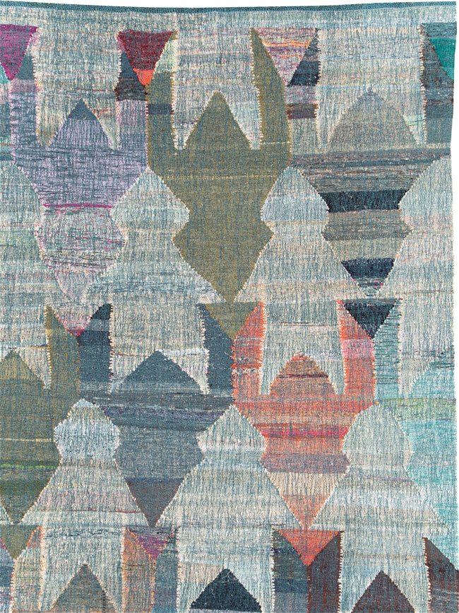 Large Contemporary Geometric Turkish Flatweave, No.30099 - Galerie Shabab