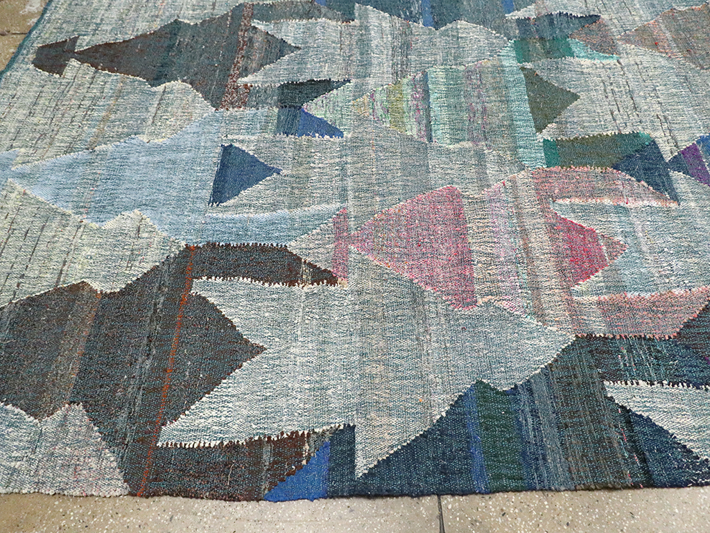 Large Contemporary Geometric Turkish Flatweave, No.30099 - Galerie Shabab