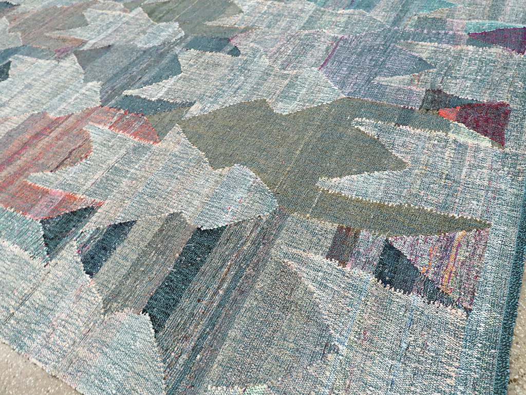 Large Contemporary Geometric Turkish Flatweave, No.30099 - Galerie Shabab