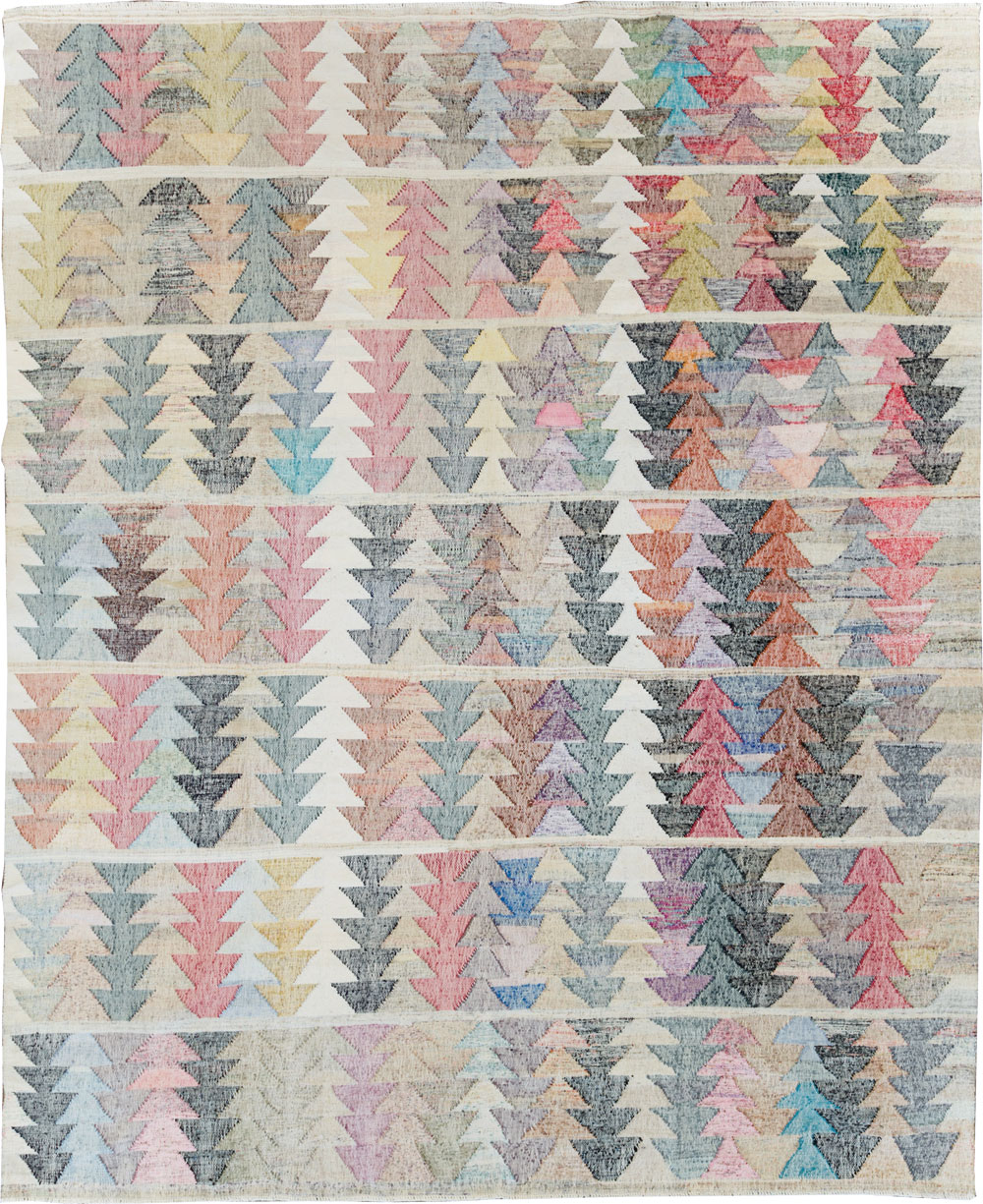 Contemporary Turkish Flatweave Kilim Room Size Carpet, No.30101 - Galerie Shabab