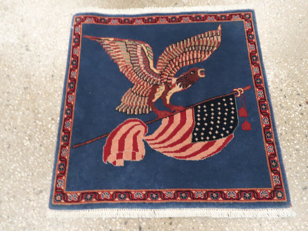 Modern Persian Kashan Flag Pictorial Rug (Pair: 2 of 2), No.30103 - Galerie Shabab