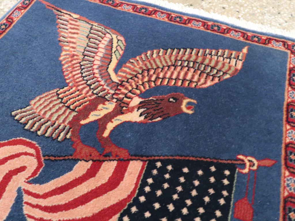 Modern Persian Kashan Flag Pictorial Rug (Pair: 2 of 2), No.30103 - Galerie Shabab
