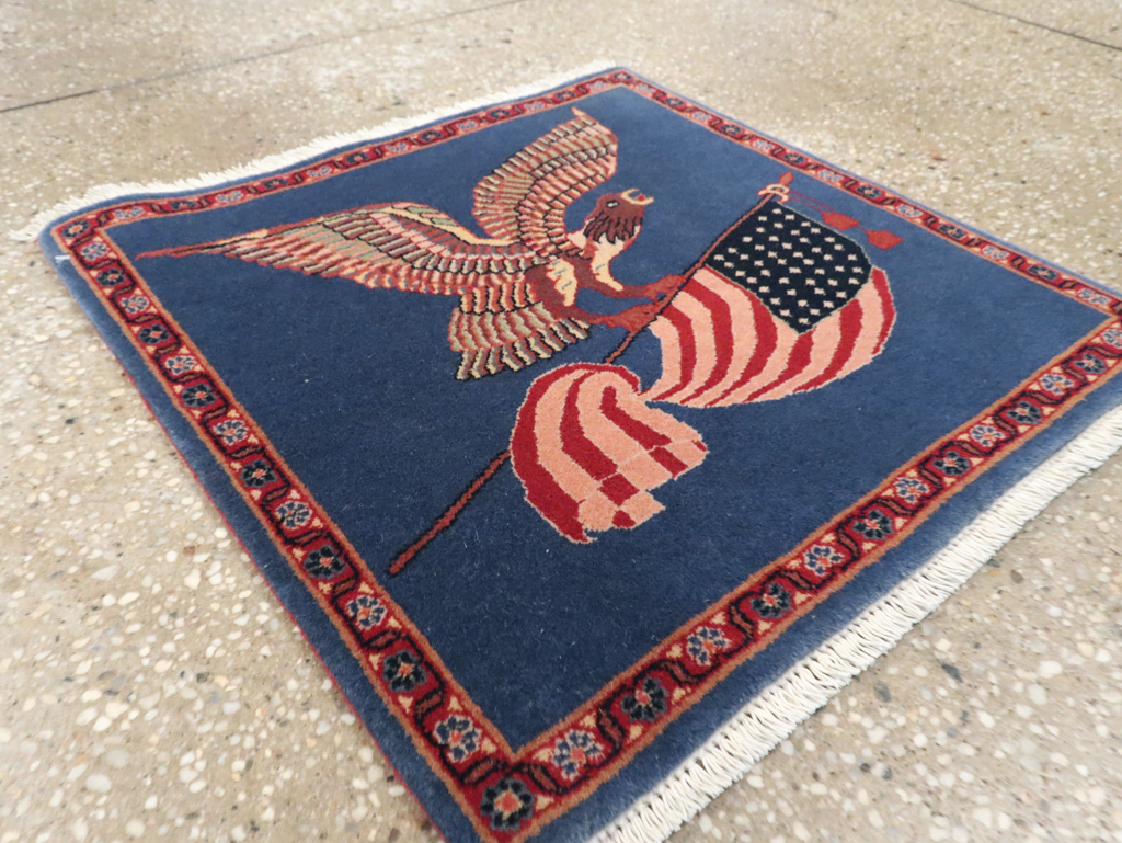 Modern Persian Kashan Flag Pictorial Rug (Pair: 2 of 2), No.30103 - Galerie Shabab