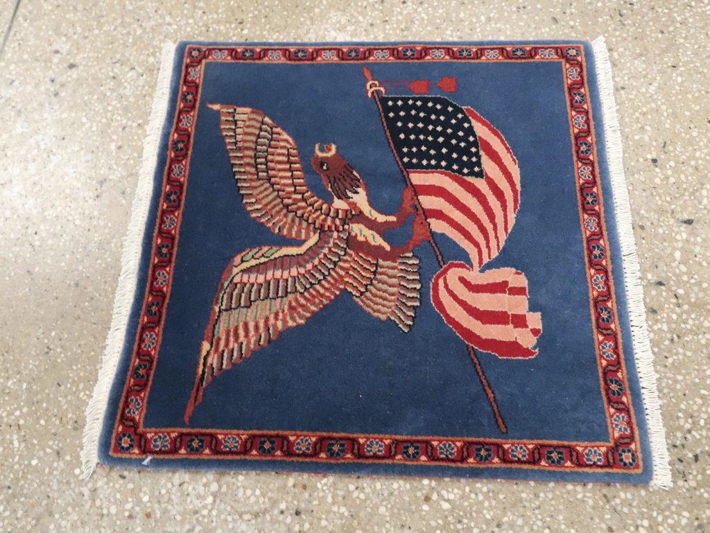 Modern Persian Kashan Flag Pictorial Rug (Pair: 2 of 2), No.30103 - Galerie Shabab