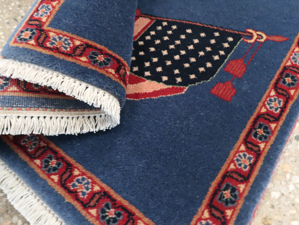 Modern Persian Kashan Flag Pictorial Rug (Pair: 2 of 2), No.30103 - Galerie Shabab