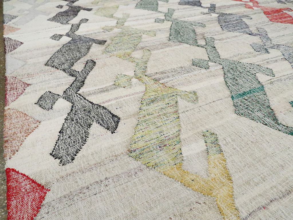 Contemporary Geometric Turkish Flatweave, No.30112 - Galerie Shabab