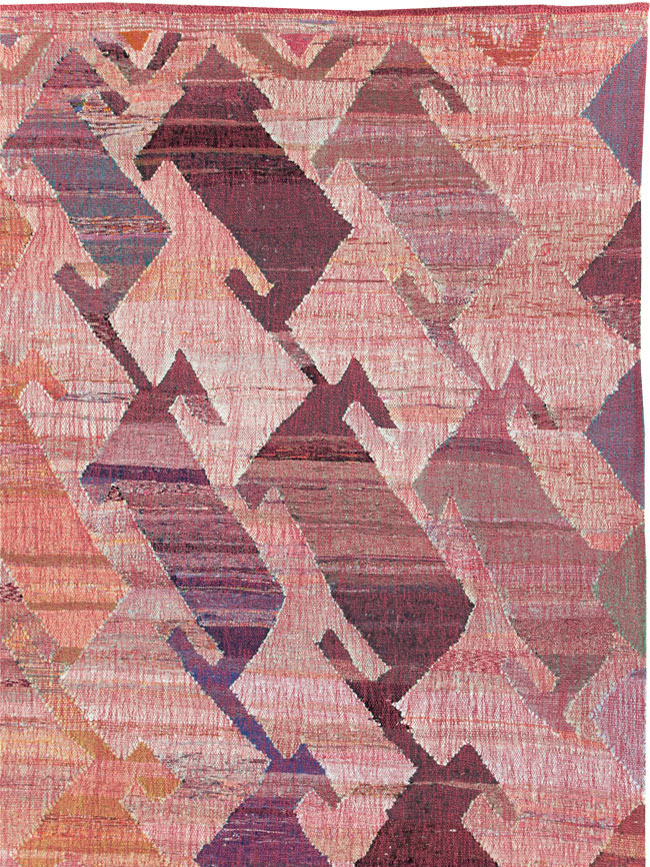 Large Contemporary Geometric Turkish Flatweave, No.30113 - Galerie Shabab