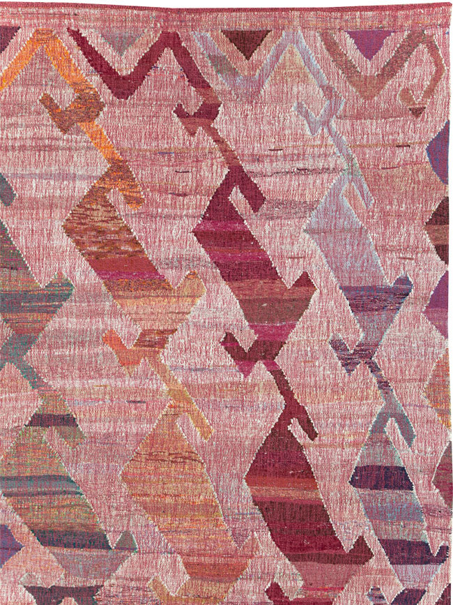 Large Contemporary Geometric Turkish Flatweave, No.30113 - Galerie Shabab