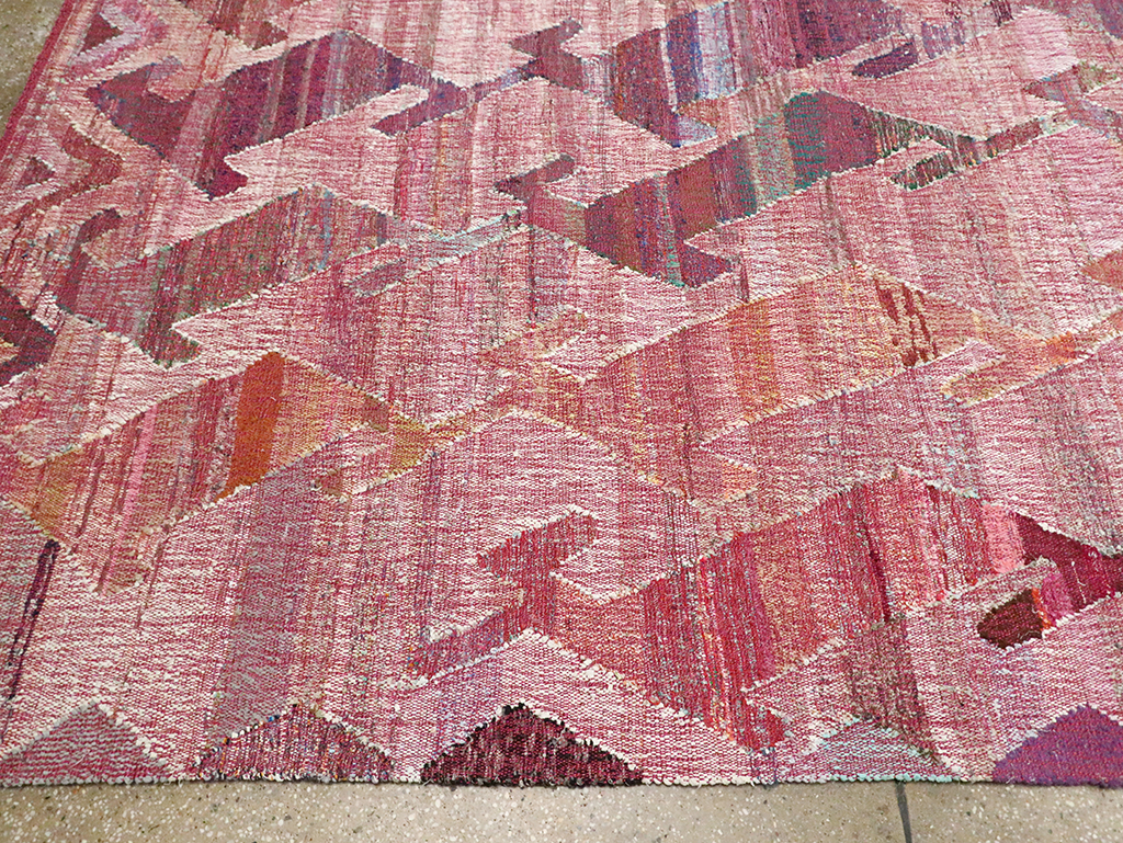 Large Contemporary Geometric Turkish Flatweave, No.30113 - Galerie Shabab