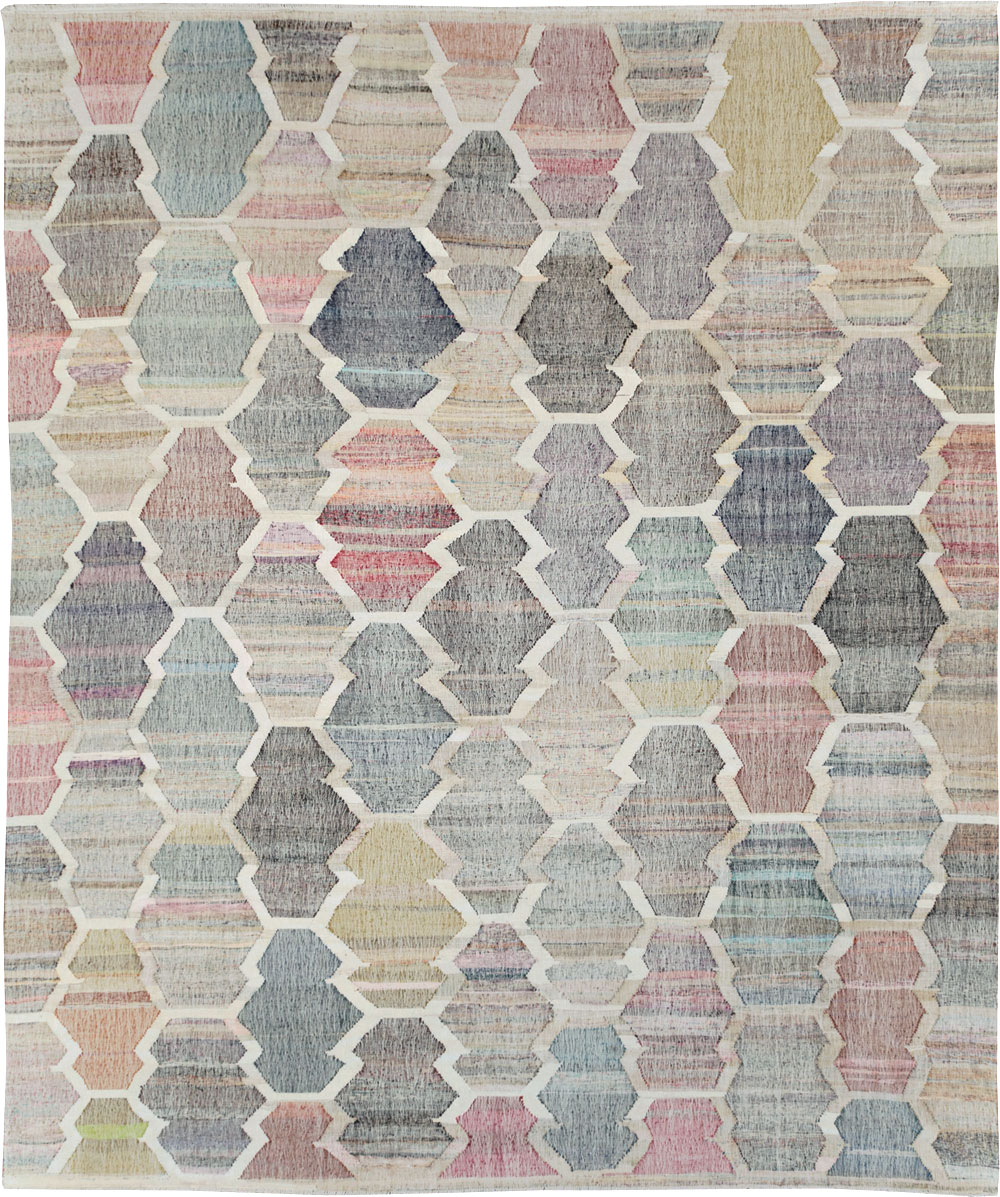 Contemporary Turkish Flatweave Kilim Large Room Size Carpet, No.30115 - Galerie Shabab