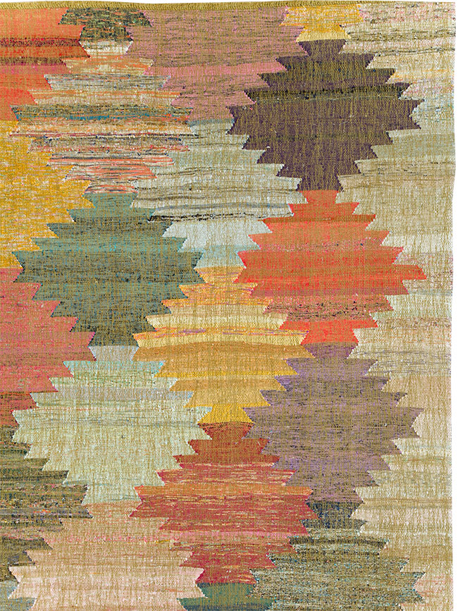 Contemporary Room Size Geometric Turkish Flatweave, No.30117 - Galerie Shabab