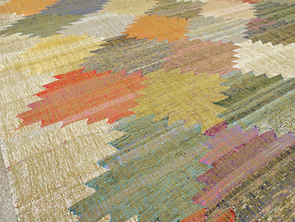 Contemporary Room Size Geometric Turkish Flatweave, No.30117 - Galerie Shabab