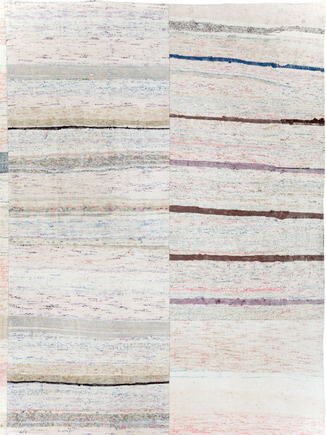 Colorful Mid-20th Century Handmade Turkish Flatweave, No.30119 - Galerie Shabab