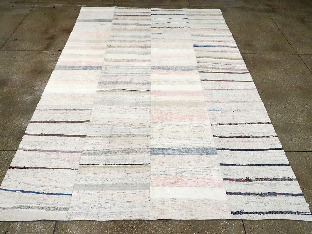 Colorful Mid-20th Century Handmade Turkish Flatweave, No.30119 - Galerie Shabab