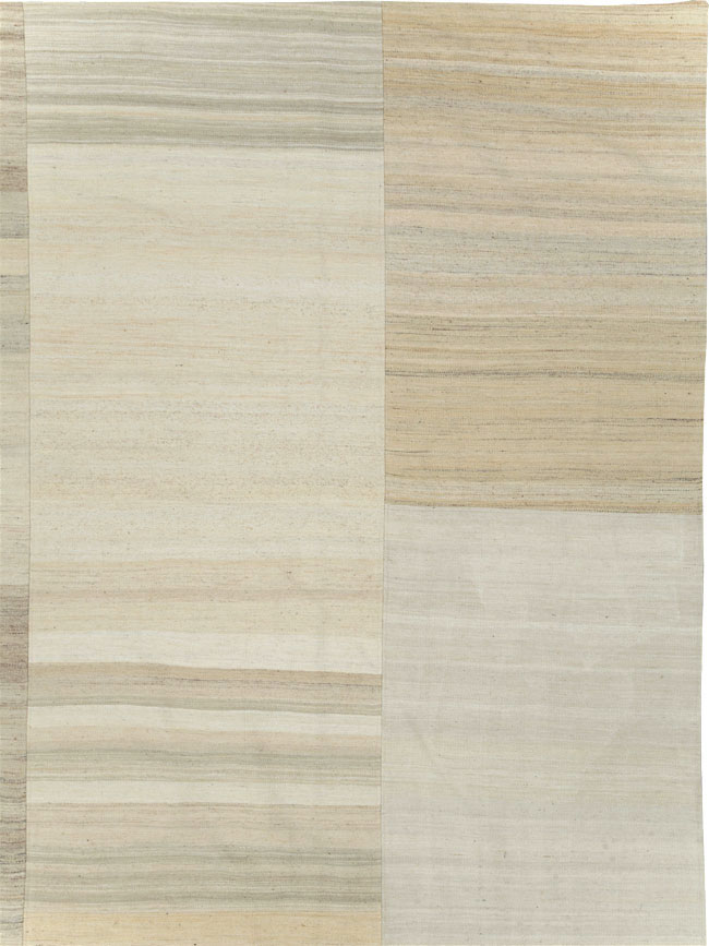 Vintage Turkish Flatweave Kilim Room Size Carpet, No.30125 - Galerie Shabab