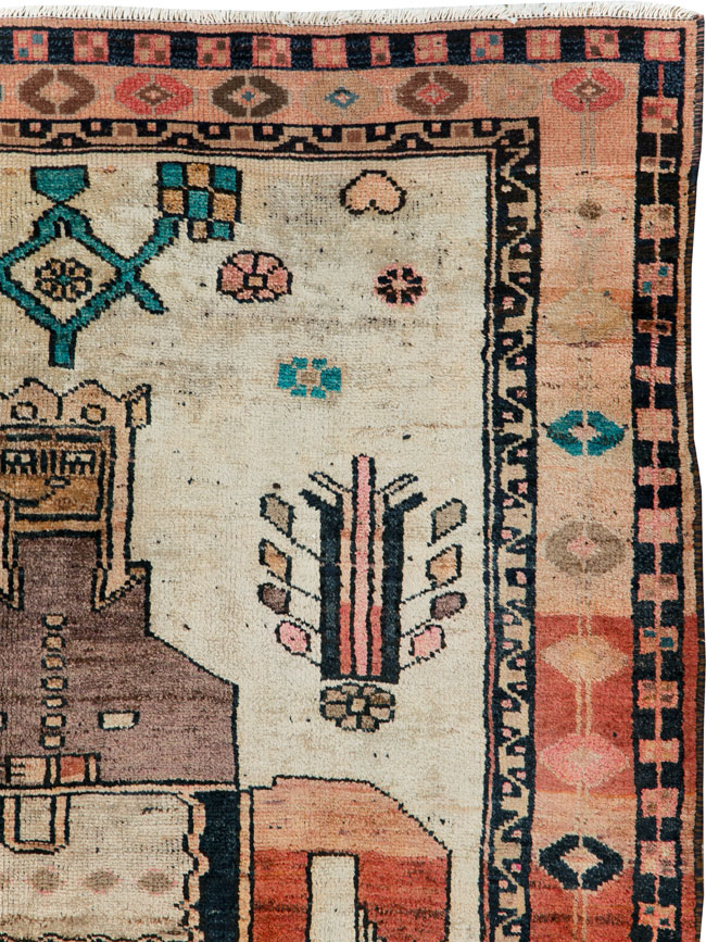 Vintage Persian Bakhtiari Pictorial Rug, No.30143 - Galerie Shabab