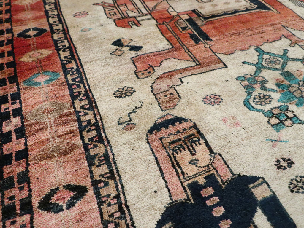 Vintage Persian Bakhtiari Pictorial Rug, No.30143 - Galerie Shabab