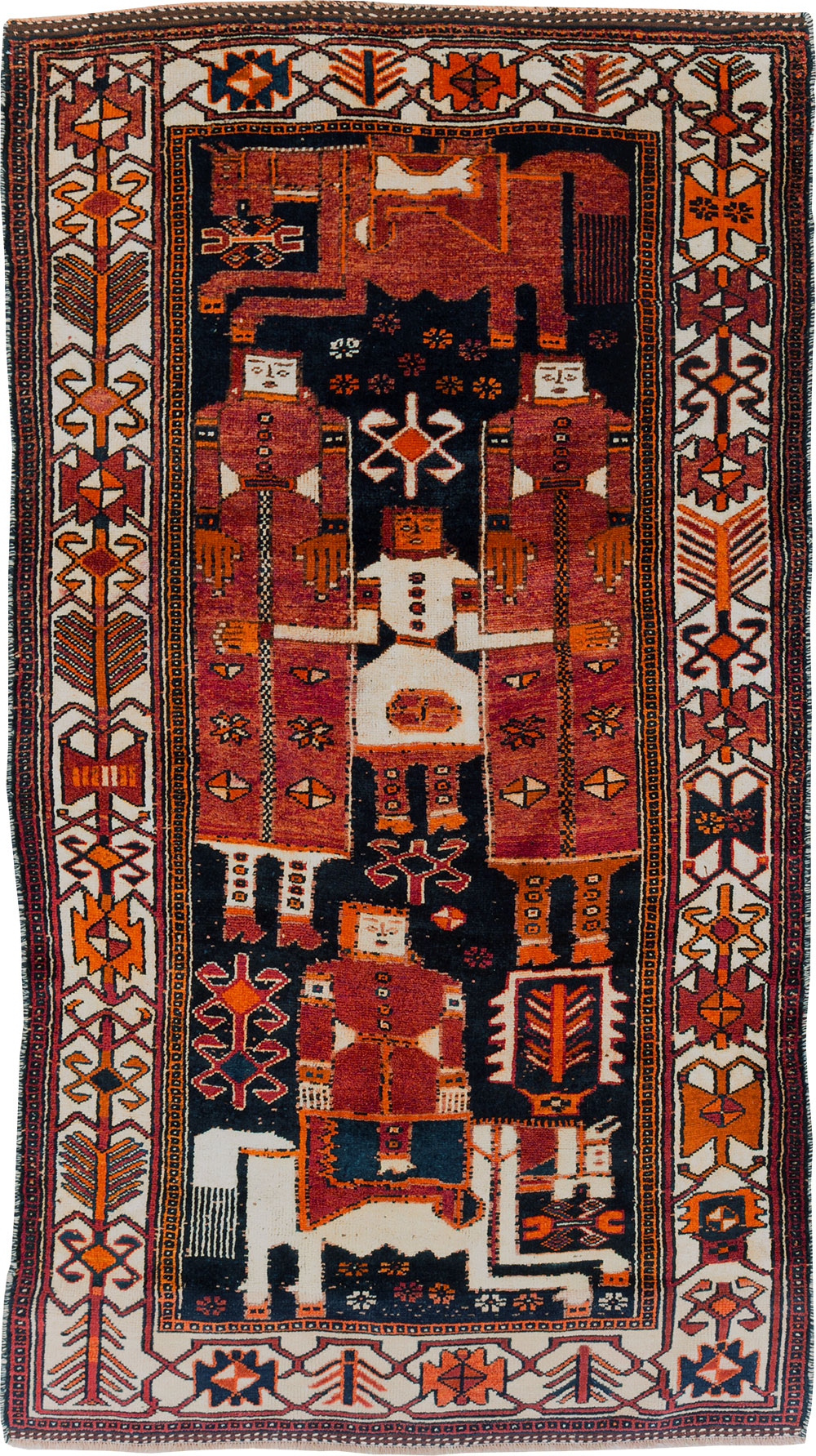Vintage Persian Pictorial Bakhtiari Rug, No.30145 - Galerie Shabab