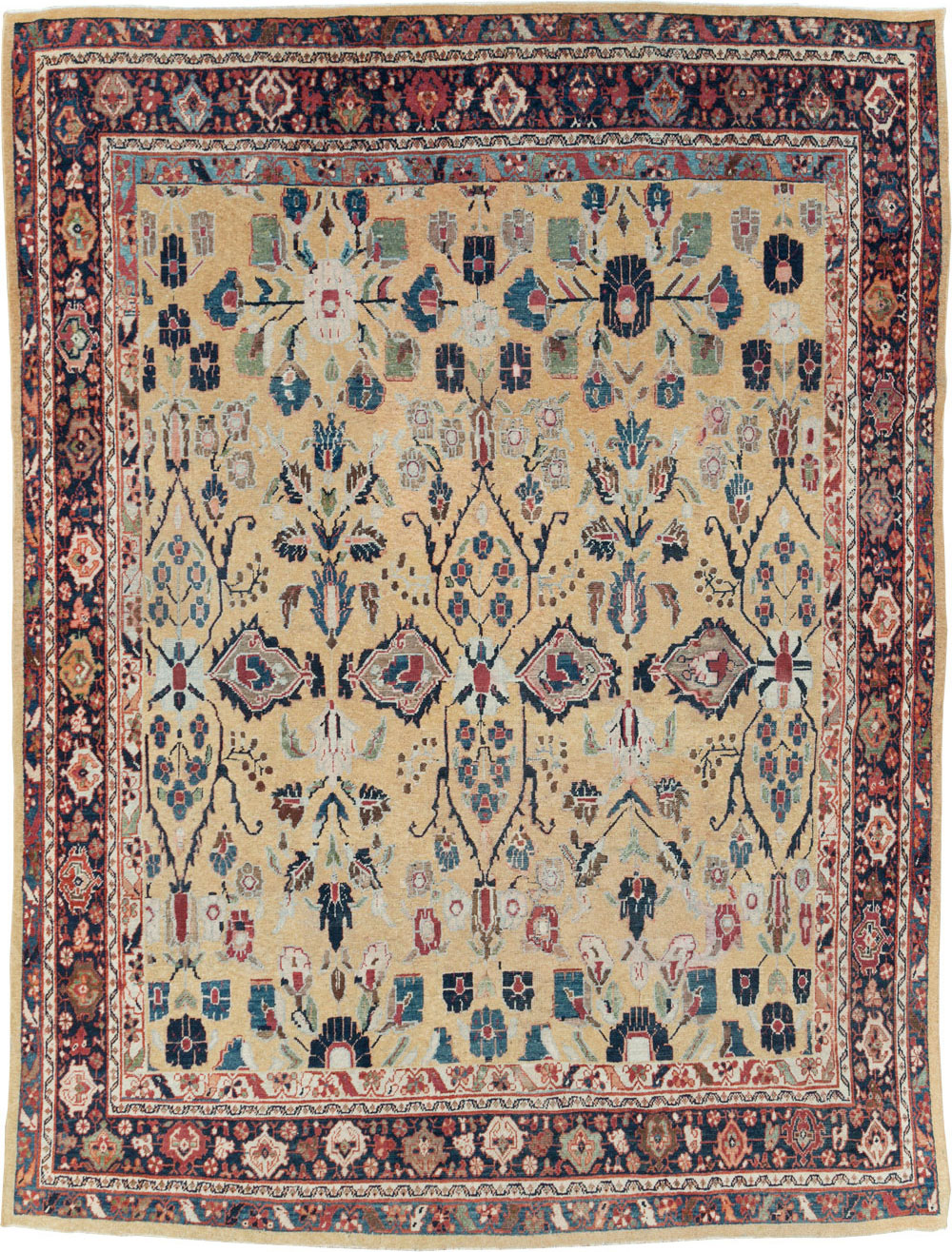 Antique Persian Mahal Room Size Carpet, No.30147 - Galerie Shabab