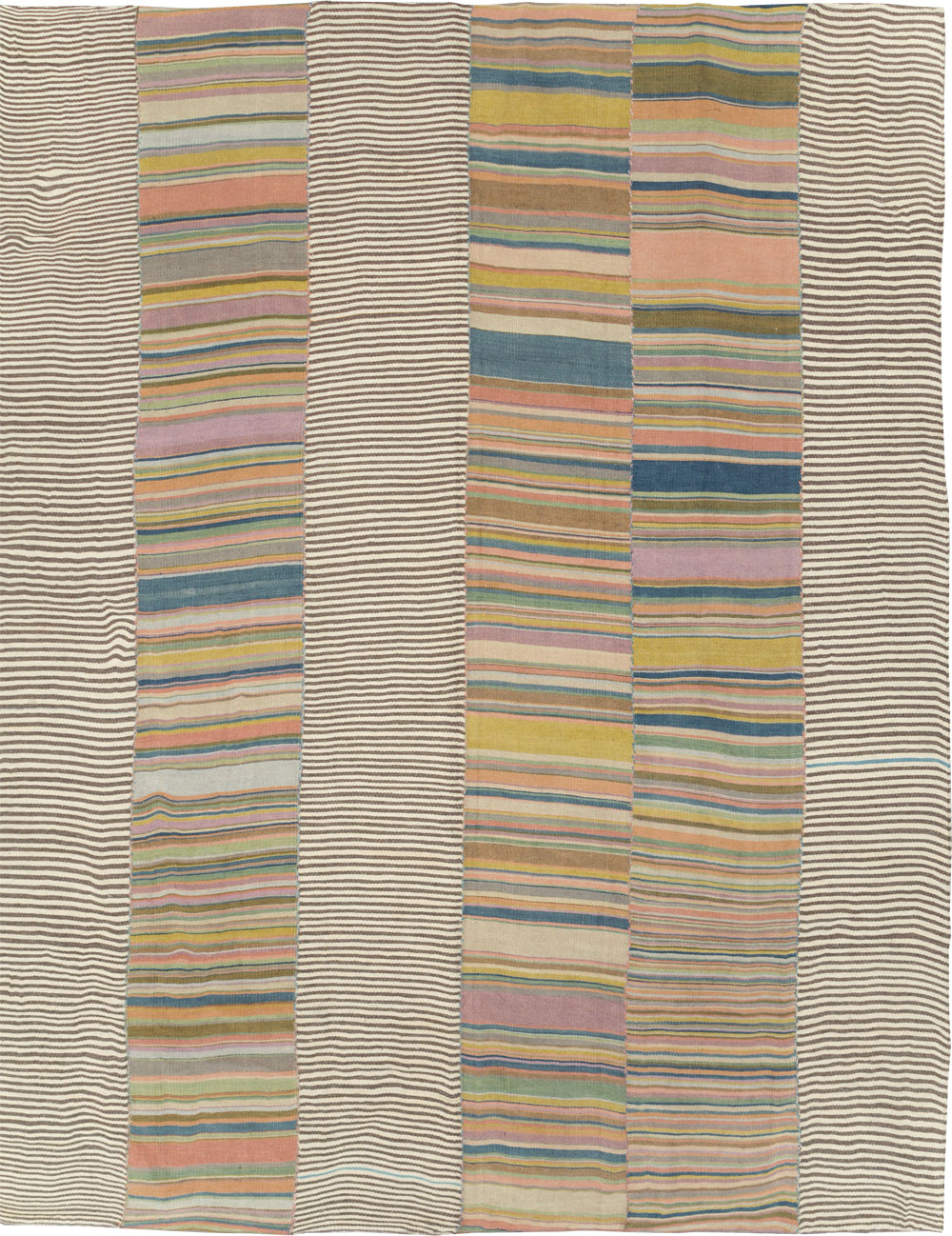 Vintage Turkish Flatweave Kilim Room Size Carpet, No.30158 - Galerie Shabab