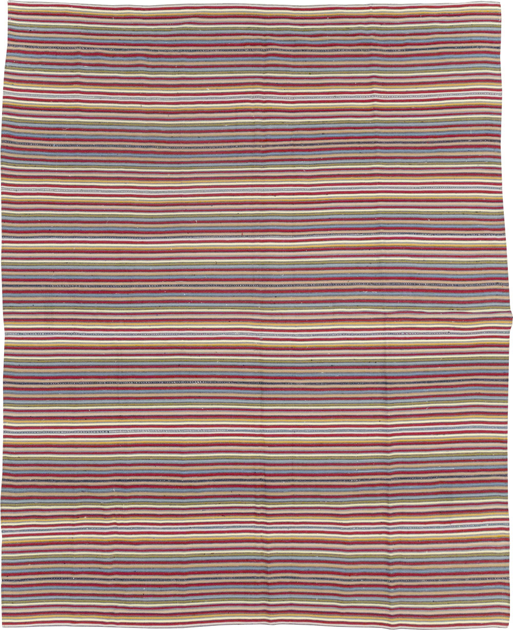 Vintage Turkish Flatweave Kilim Small Room Size Carpet, No.30164 - Galerie Shabab