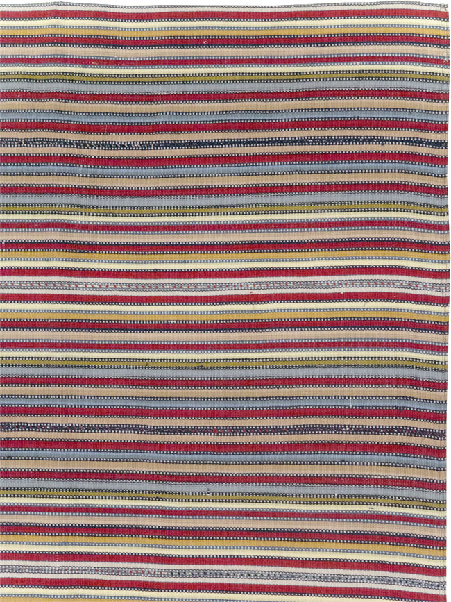 Vintage Turkish Flatweave Kilim Small Room Size Carpet, No.30164 - Galerie Shabab