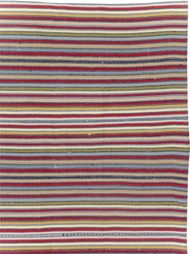 Vintage Turkish Flatweave Kilim Small Room Size Carpet, No.30164 - Galerie Shabab