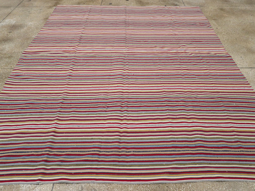 Vintage Turkish Flatweave Kilim Small Room Size Carpet, No.30164 - Galerie Shabab