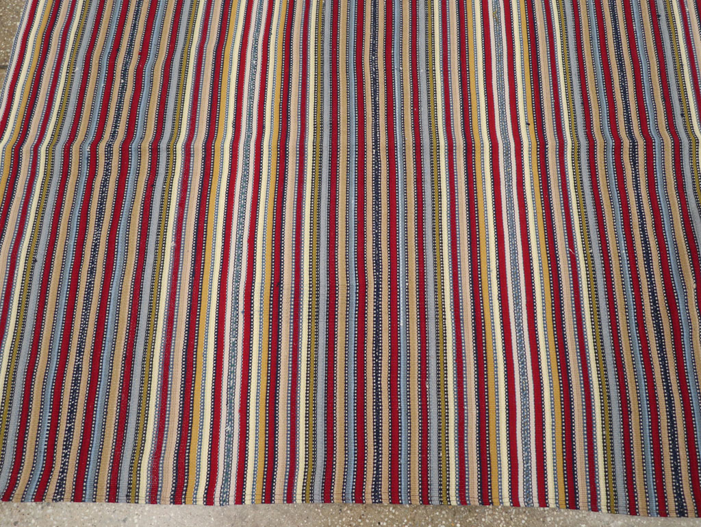 Vintage Turkish Flatweave Kilim Small Room Size Carpet, No.30164 - Galerie Shabab