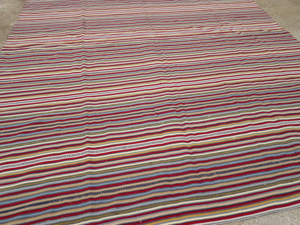 Vintage Turkish Flatweave Kilim Small Room Size Carpet, No.30164 - Galerie Shabab