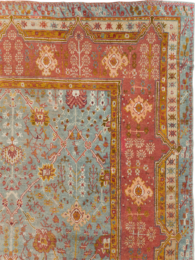 Antique Turkish Oushak Room Size Carpet, No.30183 - Galerie Shabab