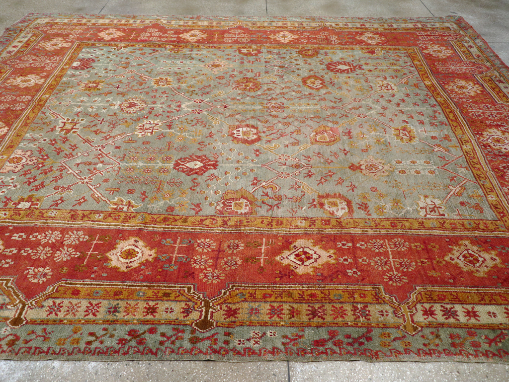Antique Turkish Oushak Room Size Carpet, No.30183 - Galerie Shabab