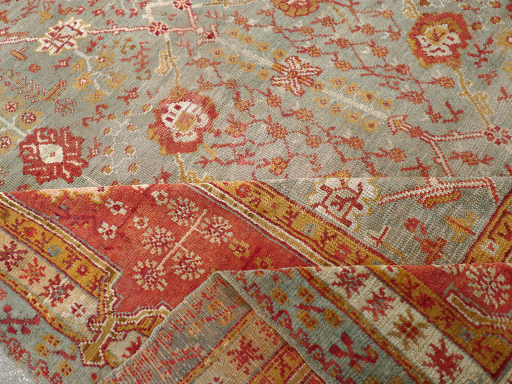 Antique Turkish Oushak Room Size Carpet, No.30183 - Galerie Shabab