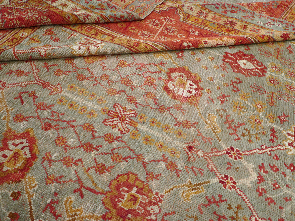 Antique Turkish Oushak Room Size Carpet, No.30183 - Galerie Shabab