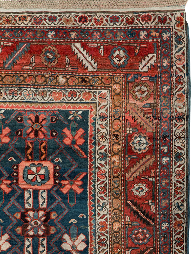 Antique Persian Bakshaish Pictorial Throw Rug, No.30188 - Galerie Shabab