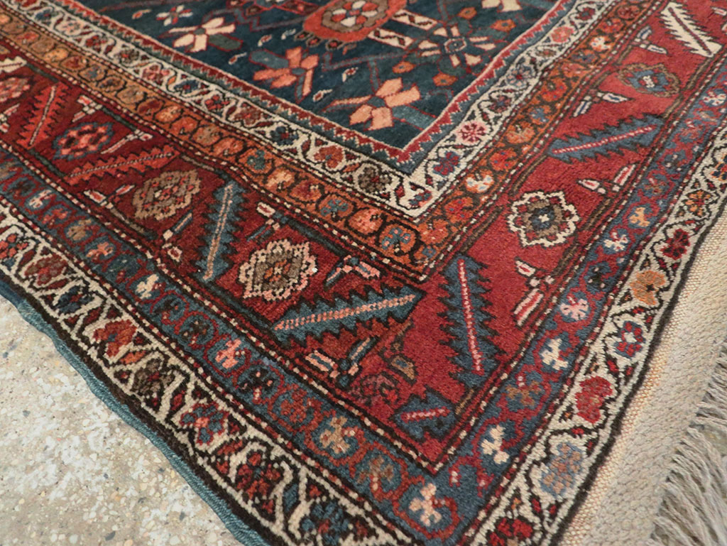 Antique Persian Bakshaish Pictorial Throw Rug, No.30188 - Galerie Shabab
