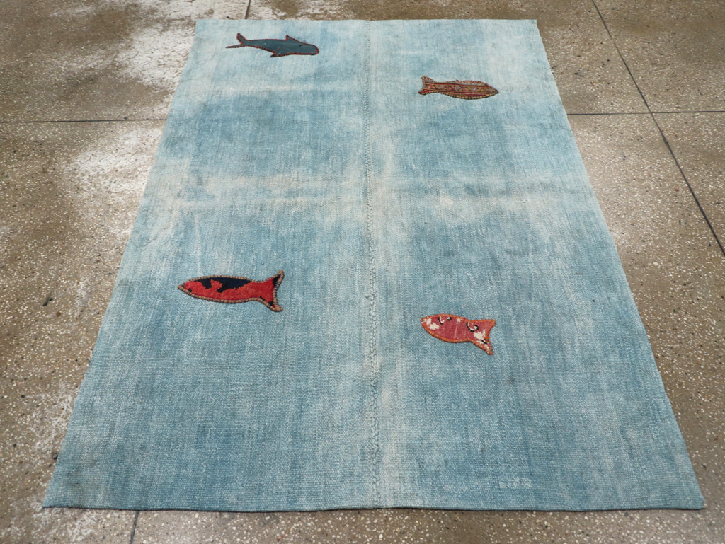 Vintage Pictorial Kilim, No.30193 - Galerie Shabab