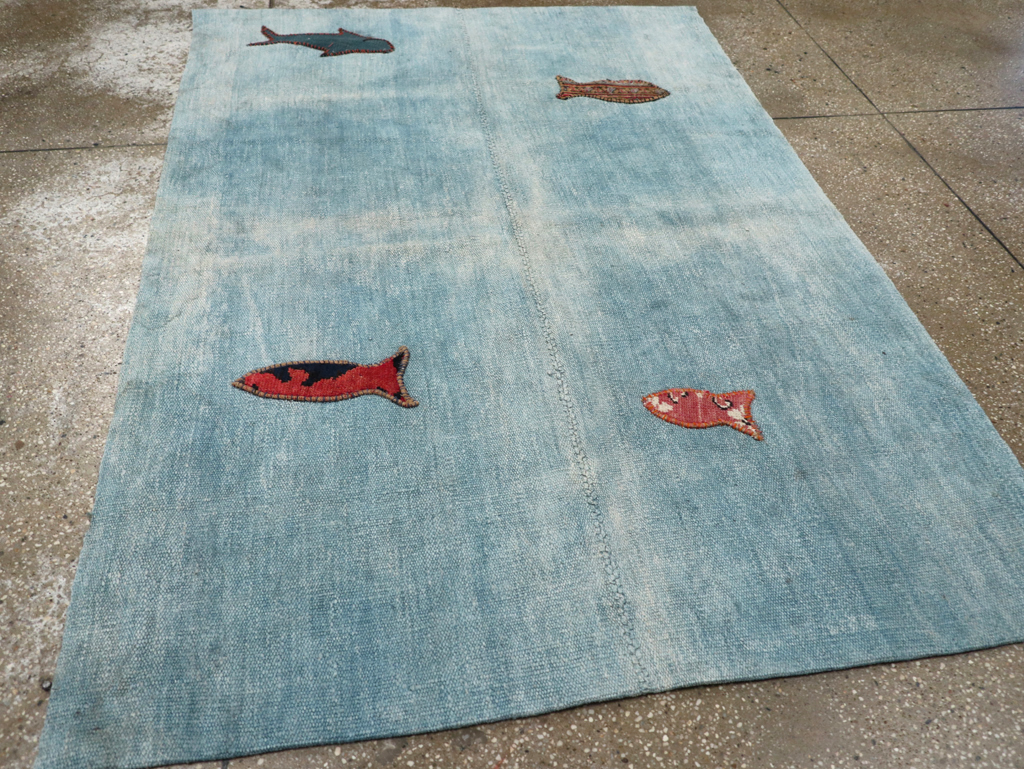 Vintage Pictorial Kilim, No.30193 - Galerie Shabab