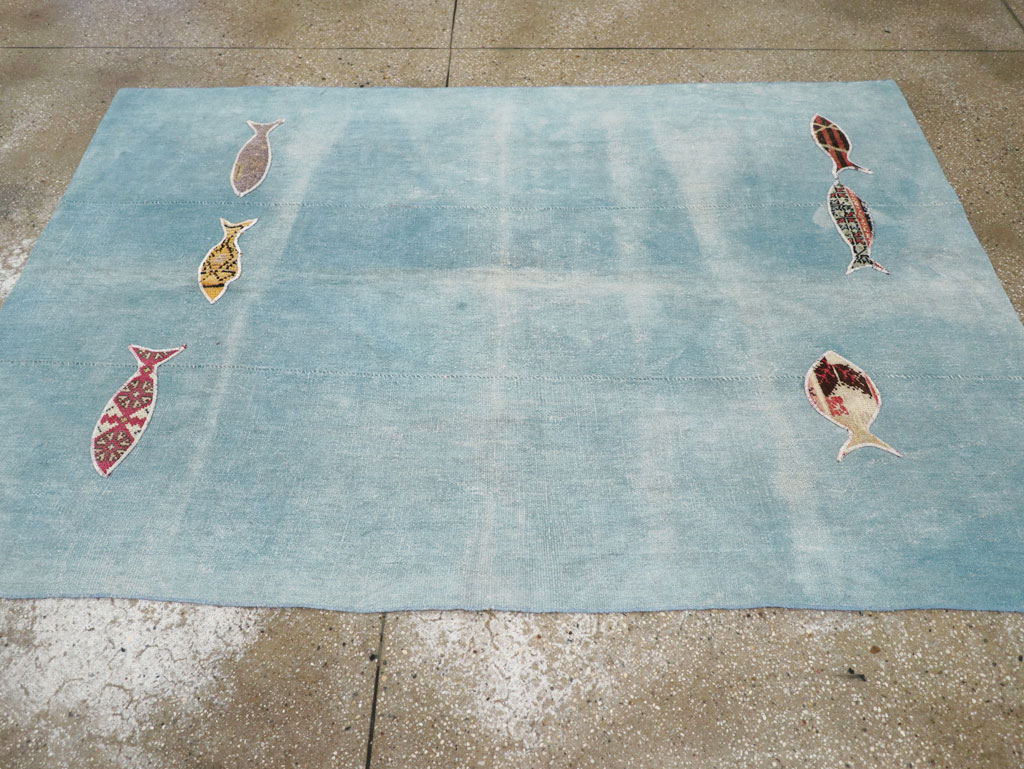 Modern Turkish Flatweave Accent Rug, No.30194 - Galerie Shabab