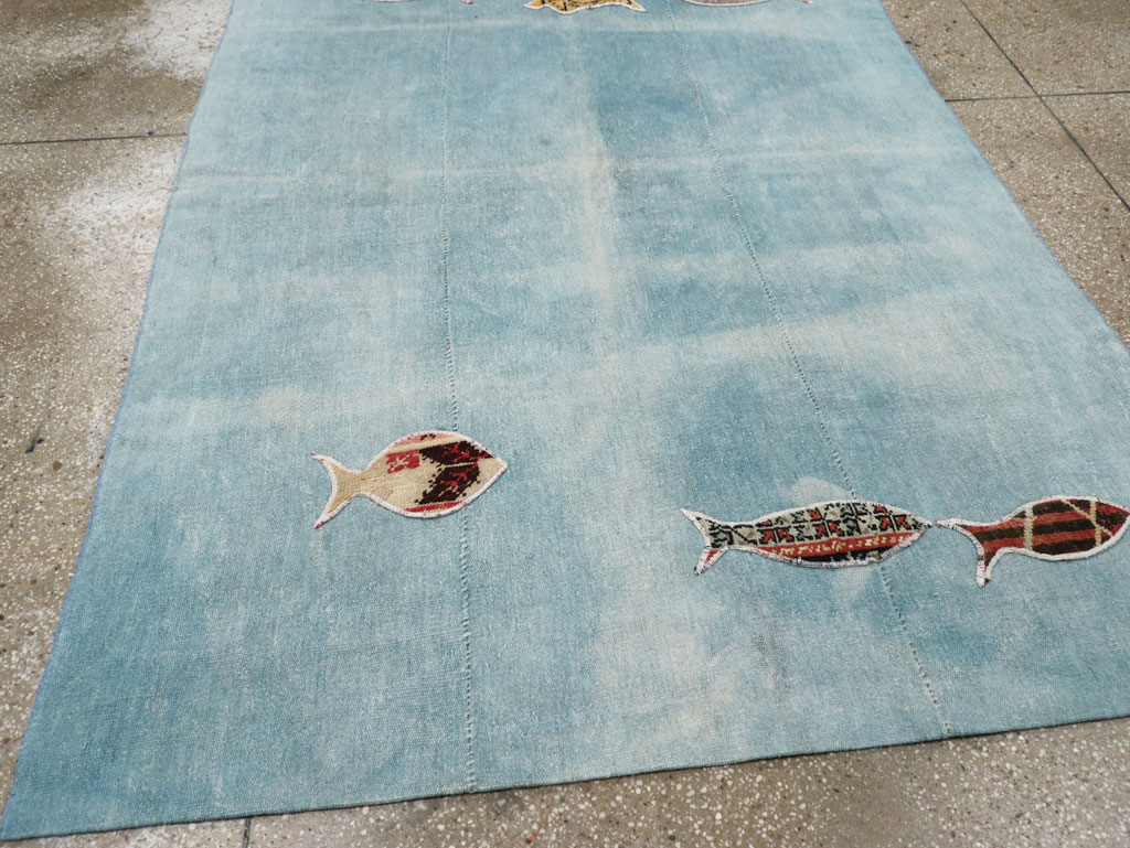 Modern Turkish Flatweave Accent Rug, No.30194 - Galerie Shabab