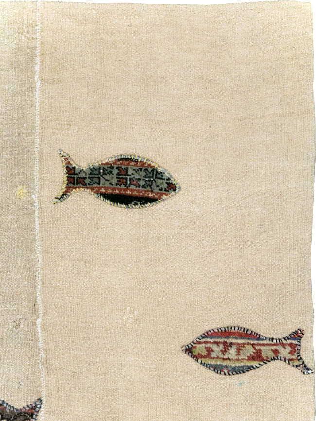 Modern Turkish Flatweave Accent Rug, No.30196 - Galerie Shabab