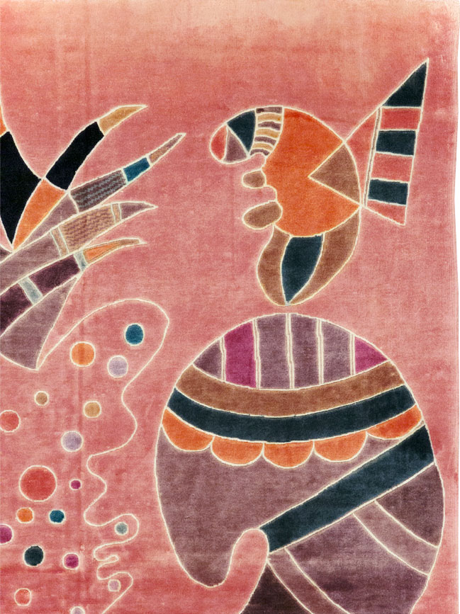 Vintage Turkish Cubist Style Art Deco Accent Carpet, No.30197 - Galerie Shabab