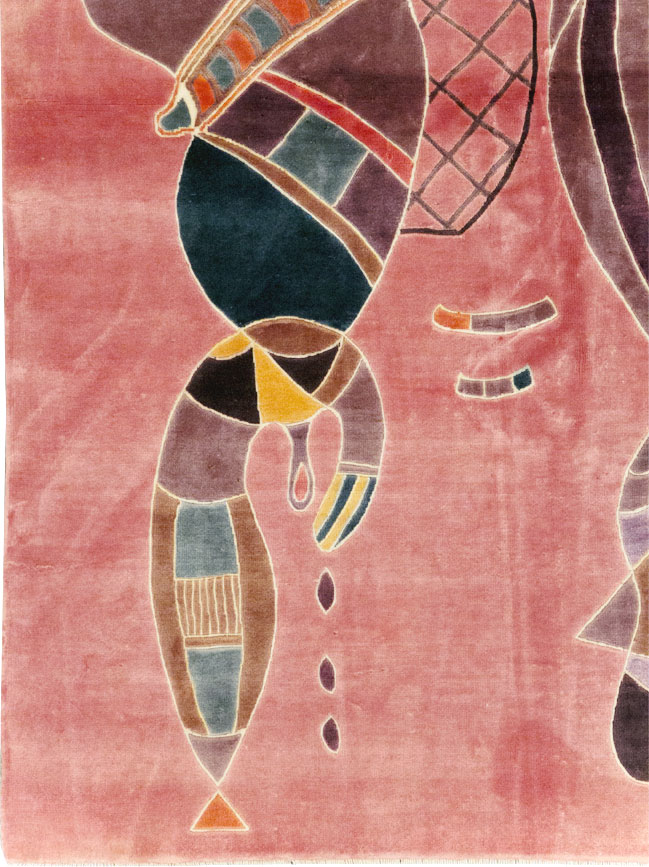 Vintage Turkish Cubist Style Art Deco Accent Carpet, No.30197 - Galerie Shabab