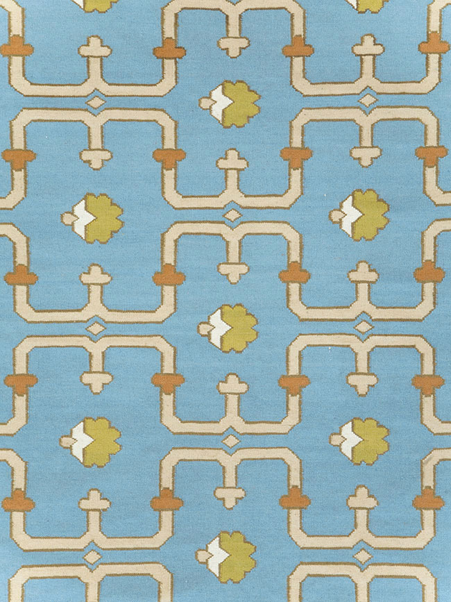 Contemporary Indian Flatweave Dhurrie Room Size Carpet, No.30199 - Galerie Shabab