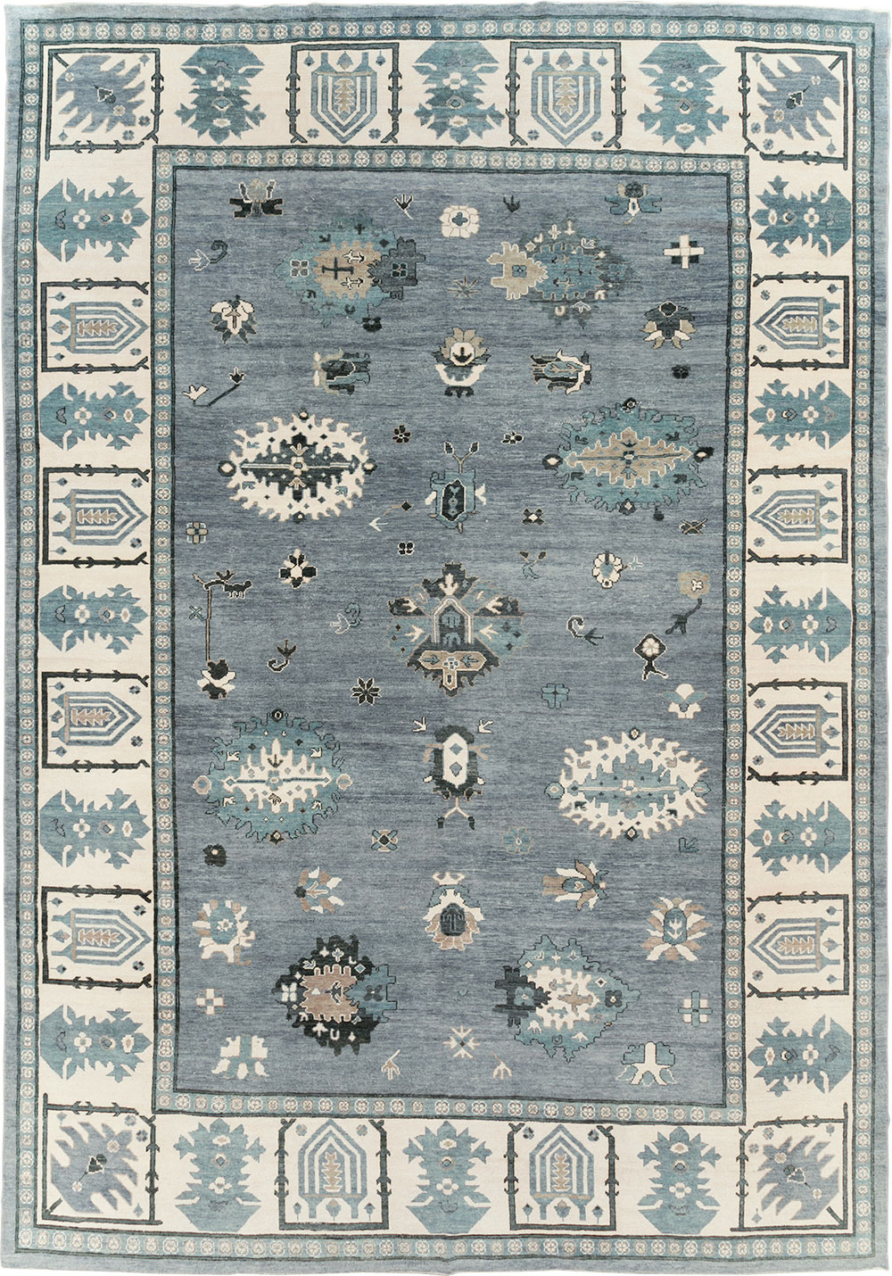 Modern Turkish Oushak Large Room Size Carpet, No.30200 - Galerie Shabab