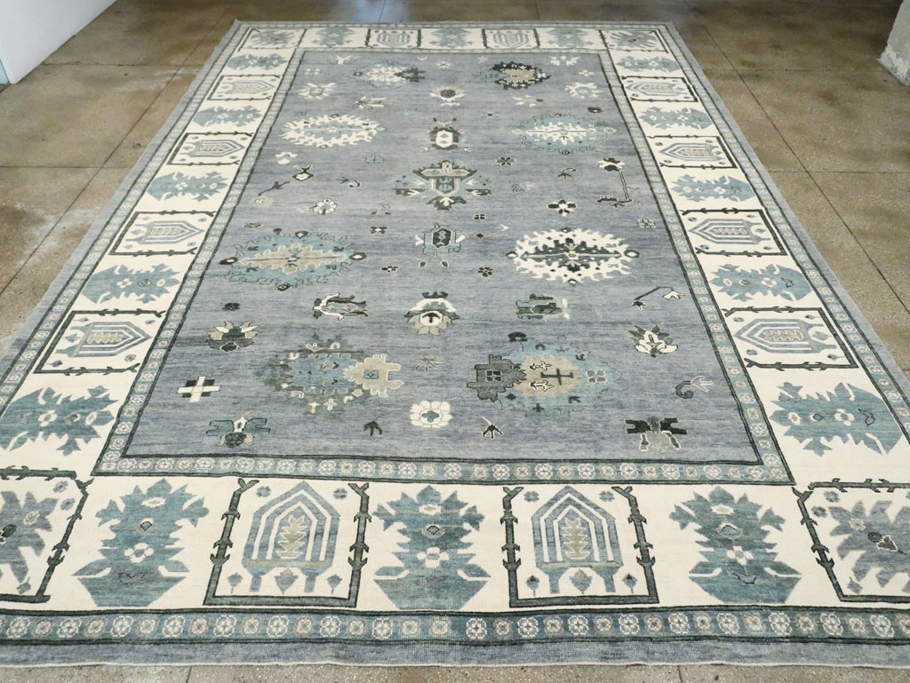 Modern Turkish Oushak Large Room Size Carpet, No.30200 - Galerie Shabab