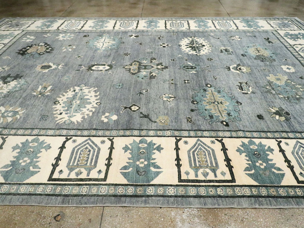 Modern Turkish Oushak Large Room Size Carpet, No.30200 - Galerie Shabab
