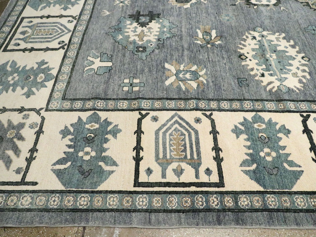 Modern Turkish Oushak Large Room Size Carpet, No.30200 - Galerie Shabab