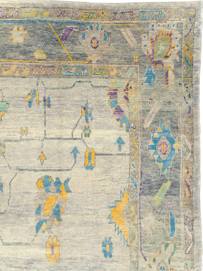 Contemporary Turkish Oushak Large Room Size Carpet, No.30202 - Galerie Shabab