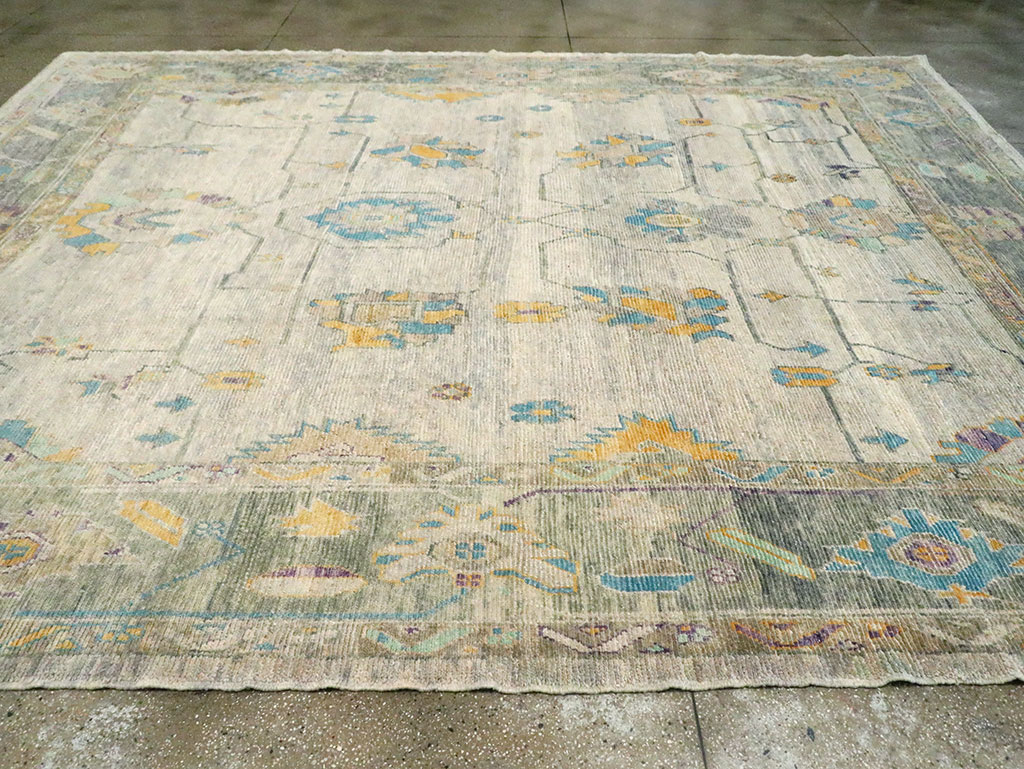 Contemporary Turkish Oushak Large Room Size Carpet, No.30202 - Galerie Shabab